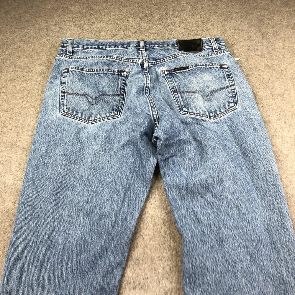 Harley-Davidson Jeans Mens 36x32 Blue Medium Wash Straight Denim Distressed